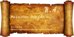 Meiszter Adrián névjegykártya
