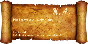 Meiszter Adrián névjegykártya